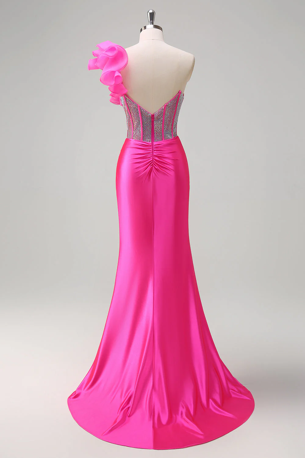 Sirène lilas scintillante perlée corset une épaule longue Robe De Soirée - Image 19