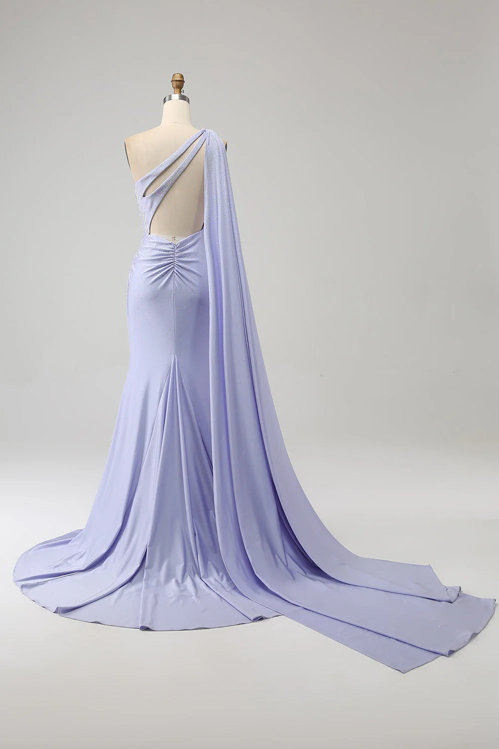 Sirène lilas une épaule longue robe de bal avec fente - Image 2