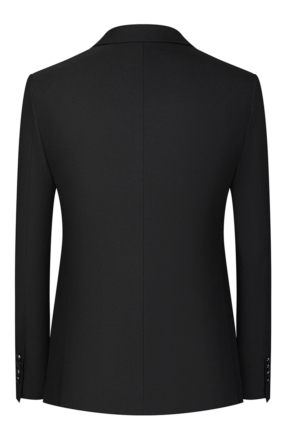 Costume homme slim fit 3 pièces noir blazer à revers en pointe - Image 3