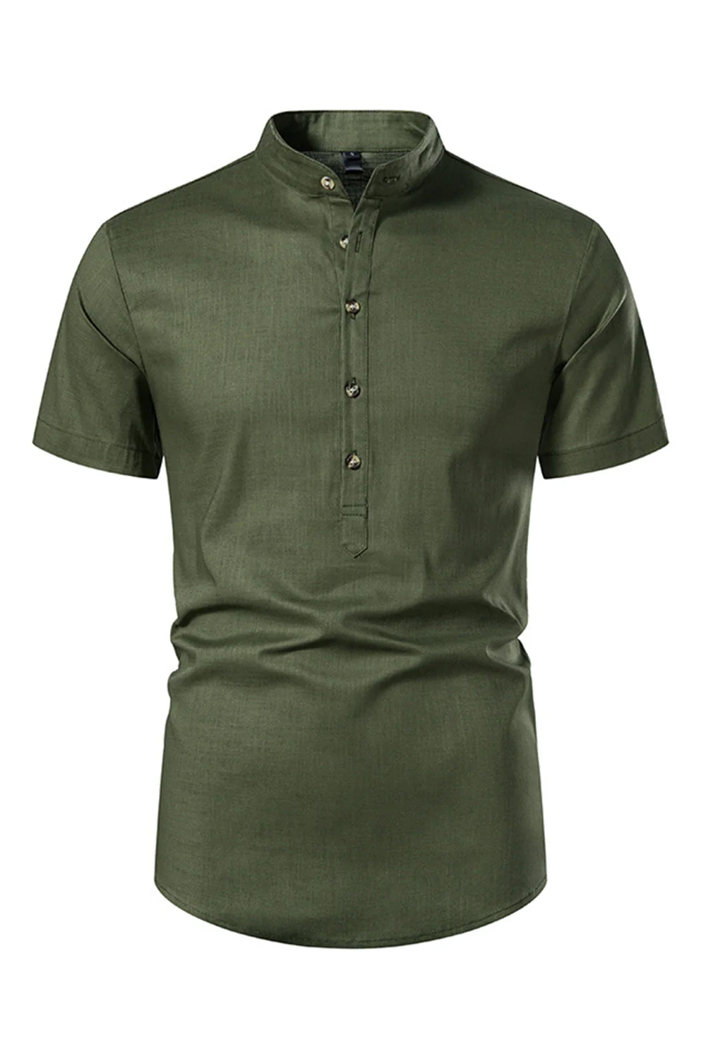 Hauts d'été pour hommes coupe slim à boutons blancs - Image 13