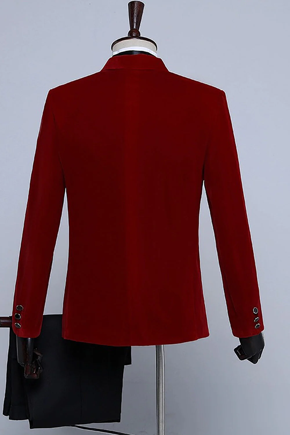 Blazer de smoking en velours noir pour homme - Image 4