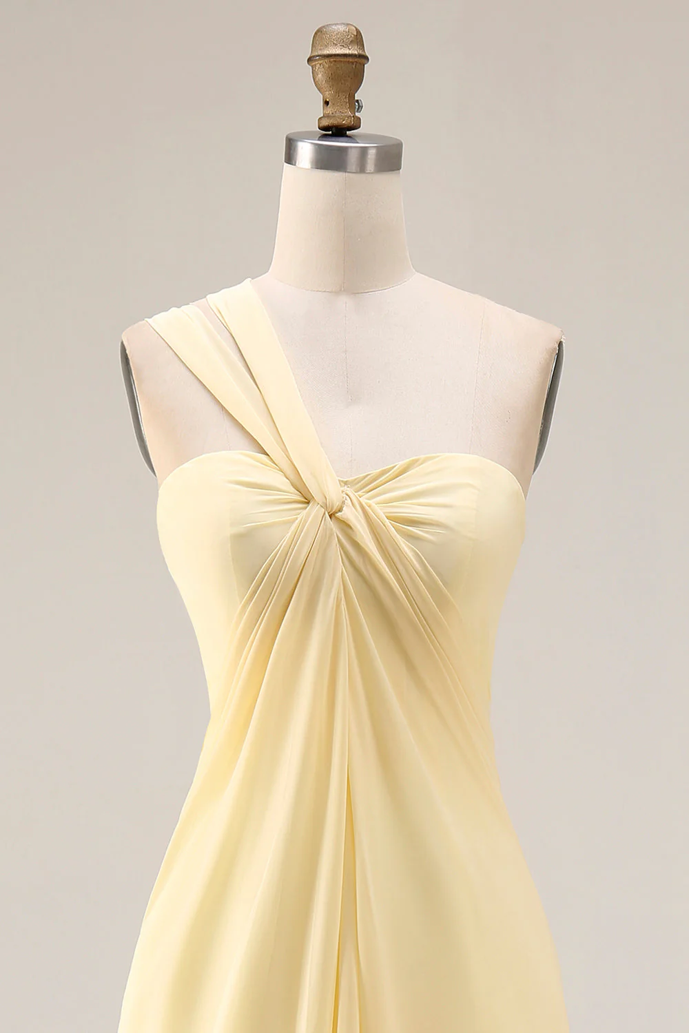 Sorbet au citron Une robe longue longue de demoiselle d’honneur décapotable en chiffon A Line - Image 10