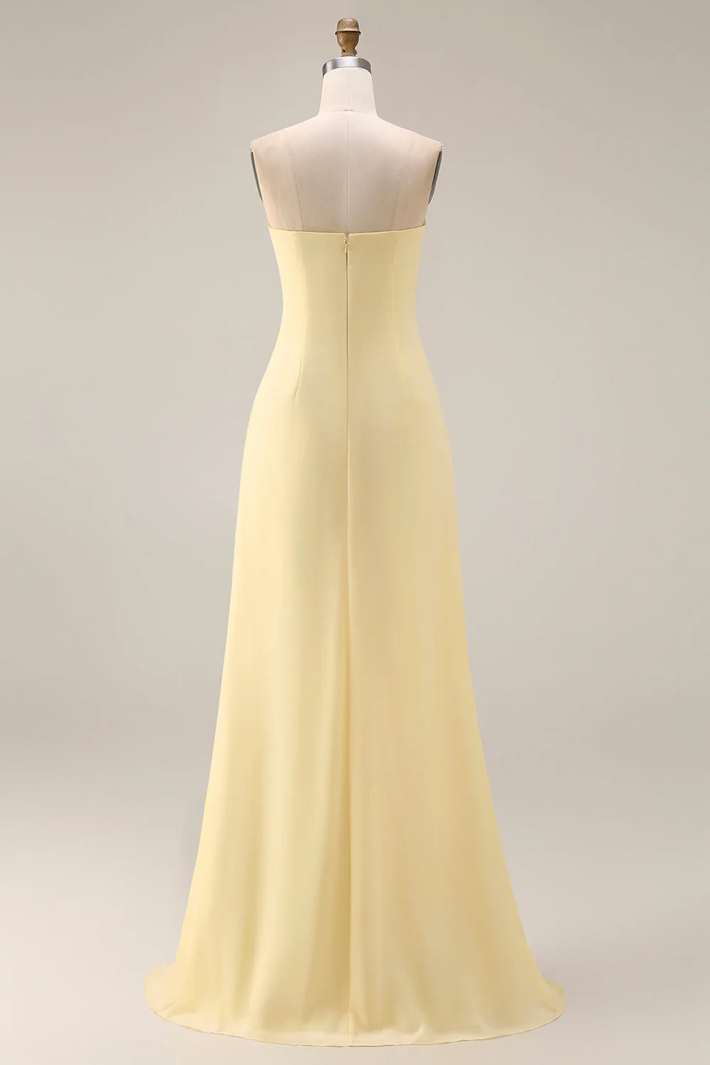 Sorbet au citron Une robe longue longue de demoiselle d’honneur décapotable en chiffon A Line - Image 9