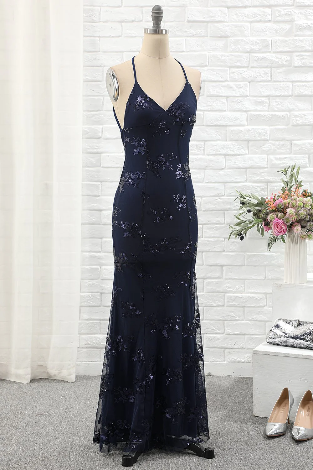 Robe de cocktail marine - Image 3