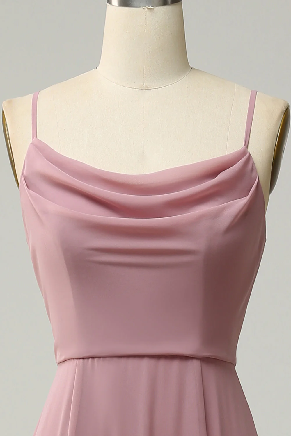 Spaghetti Straps Une ligne sans manches longue robe de demoiselle d’honneur - Image 4