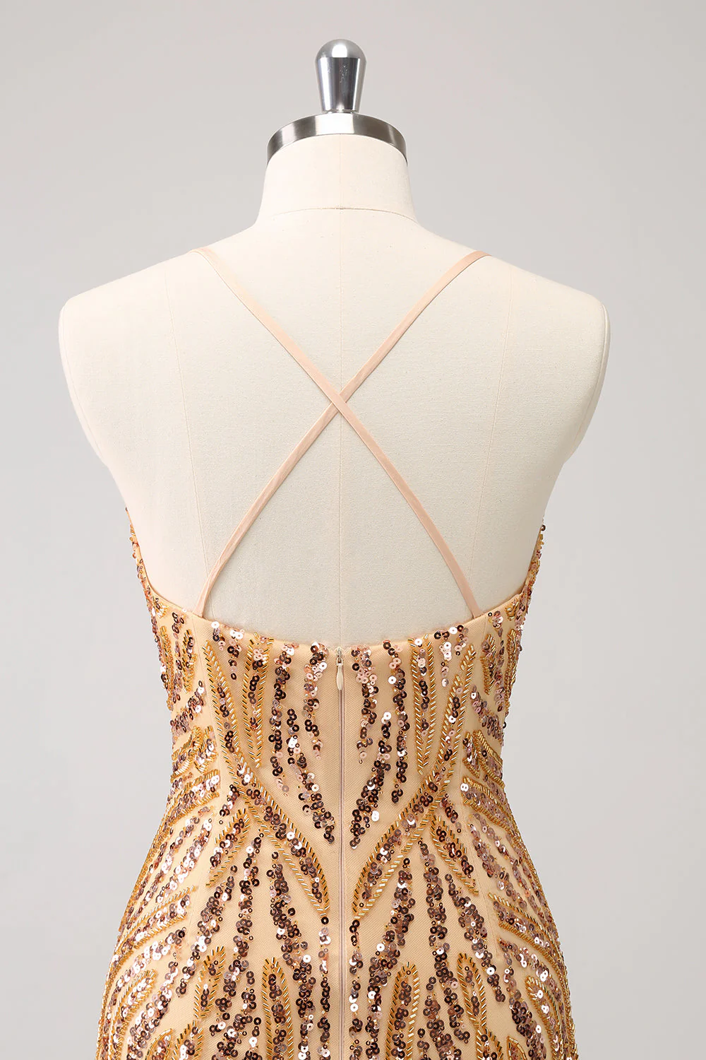 Robe moulante de bal à paillettes rose vif scintillantes avec col en V et franges - Image 12