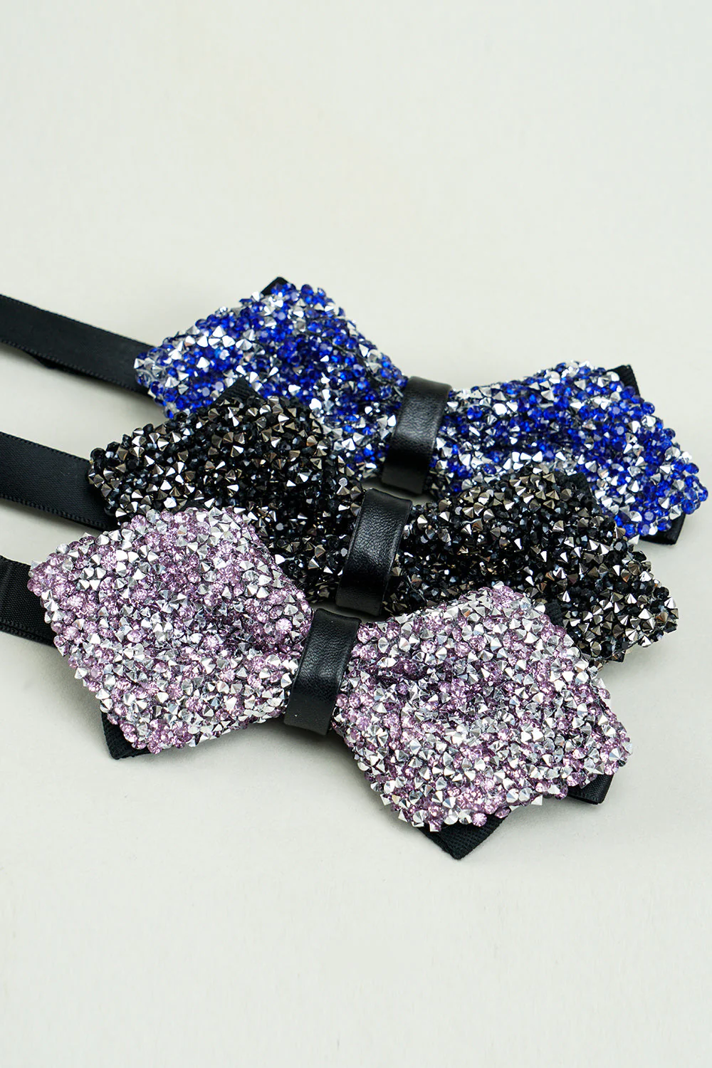 Strass noirs Nœuds papillon réglables - Image 8