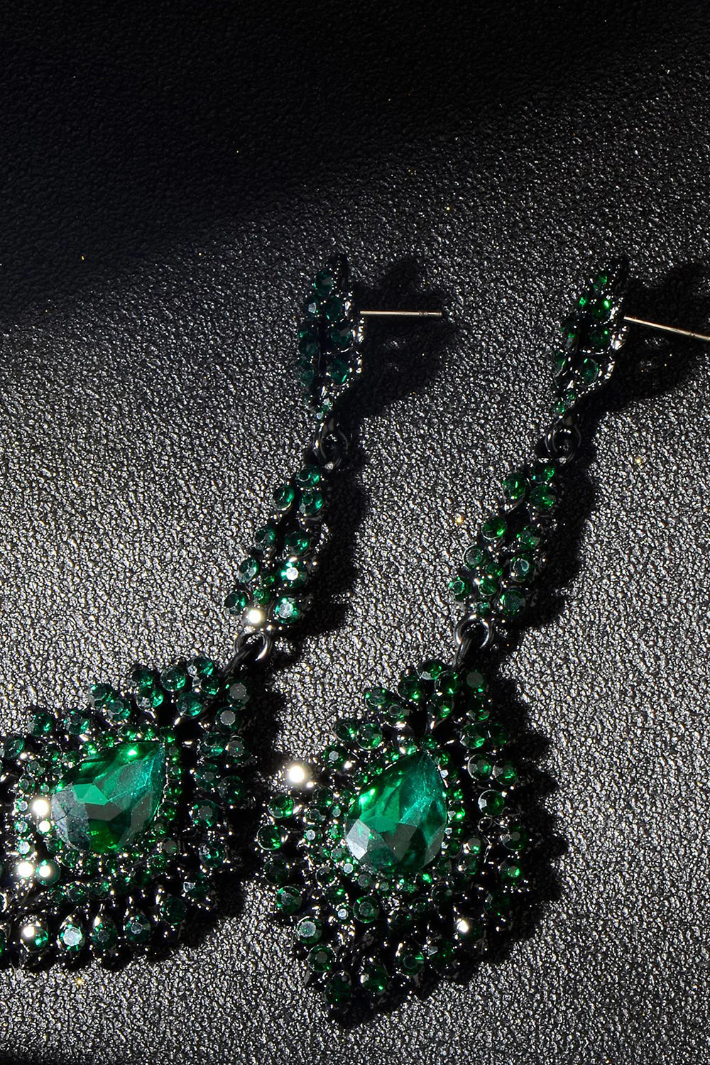 strass vert foncé boucles d’oreilles - Image 3