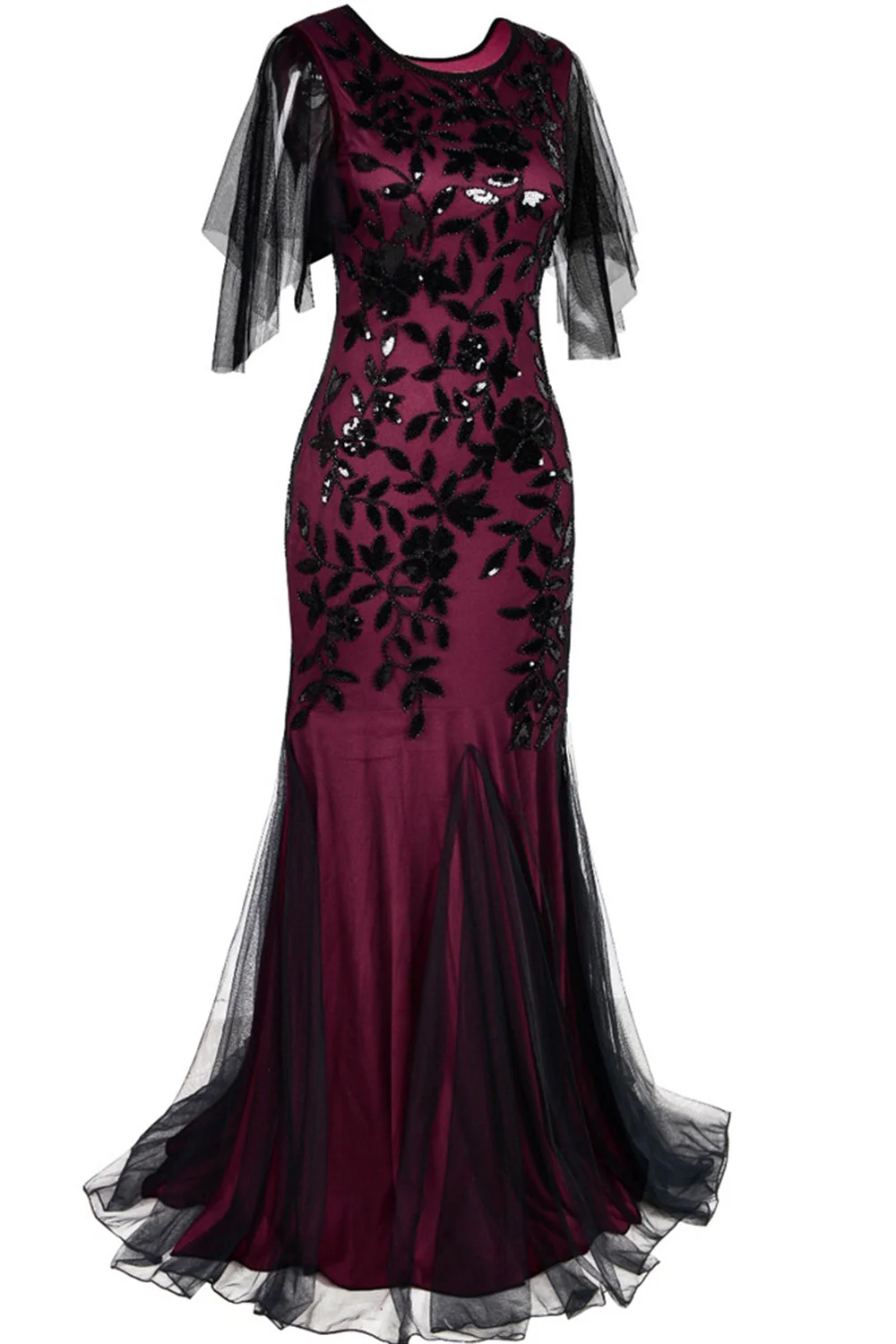 Taille Plus Longue Robe Flapper des années 20 avec Paillettes - Image 3
