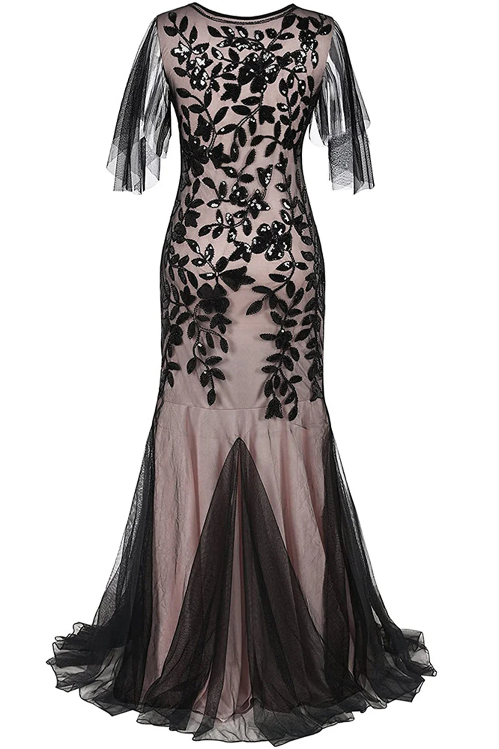 Taille Plus Longue Robe Flapper des années 20 avec Paillettes - Image 5