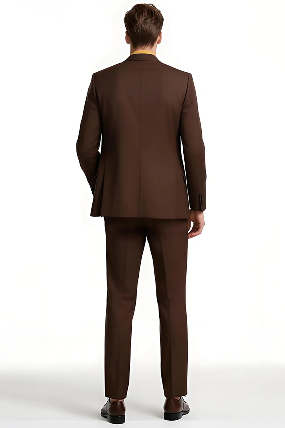 Tailleurs de bal slim fit à revers cranté marron foncé - Image 2
