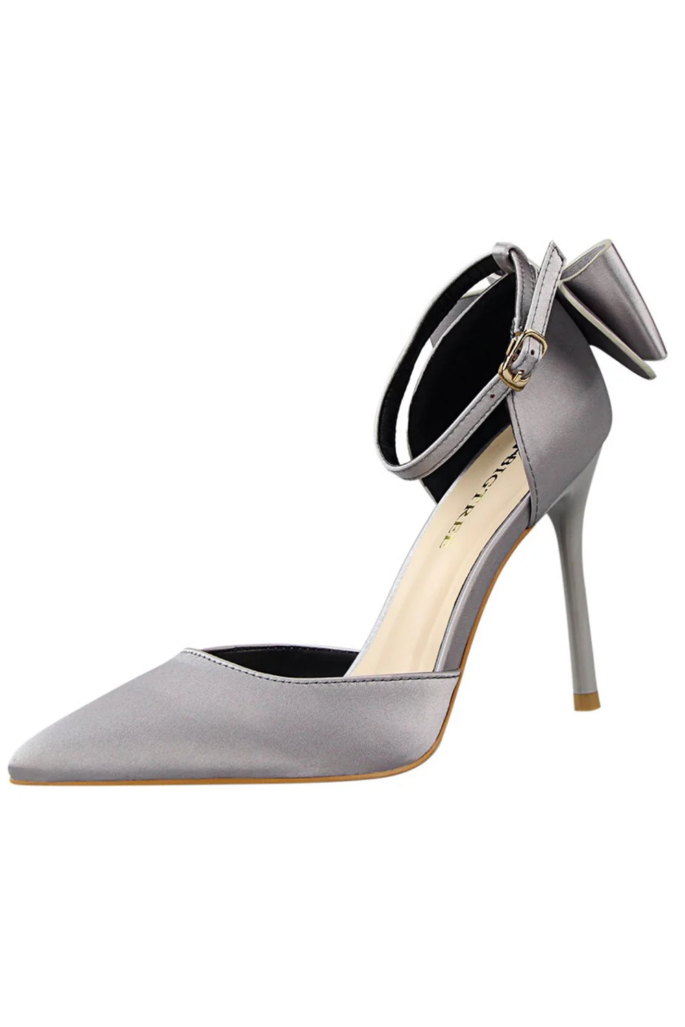 Talons de bal en satin de Bourgogne avec nœud papillon - Image 8