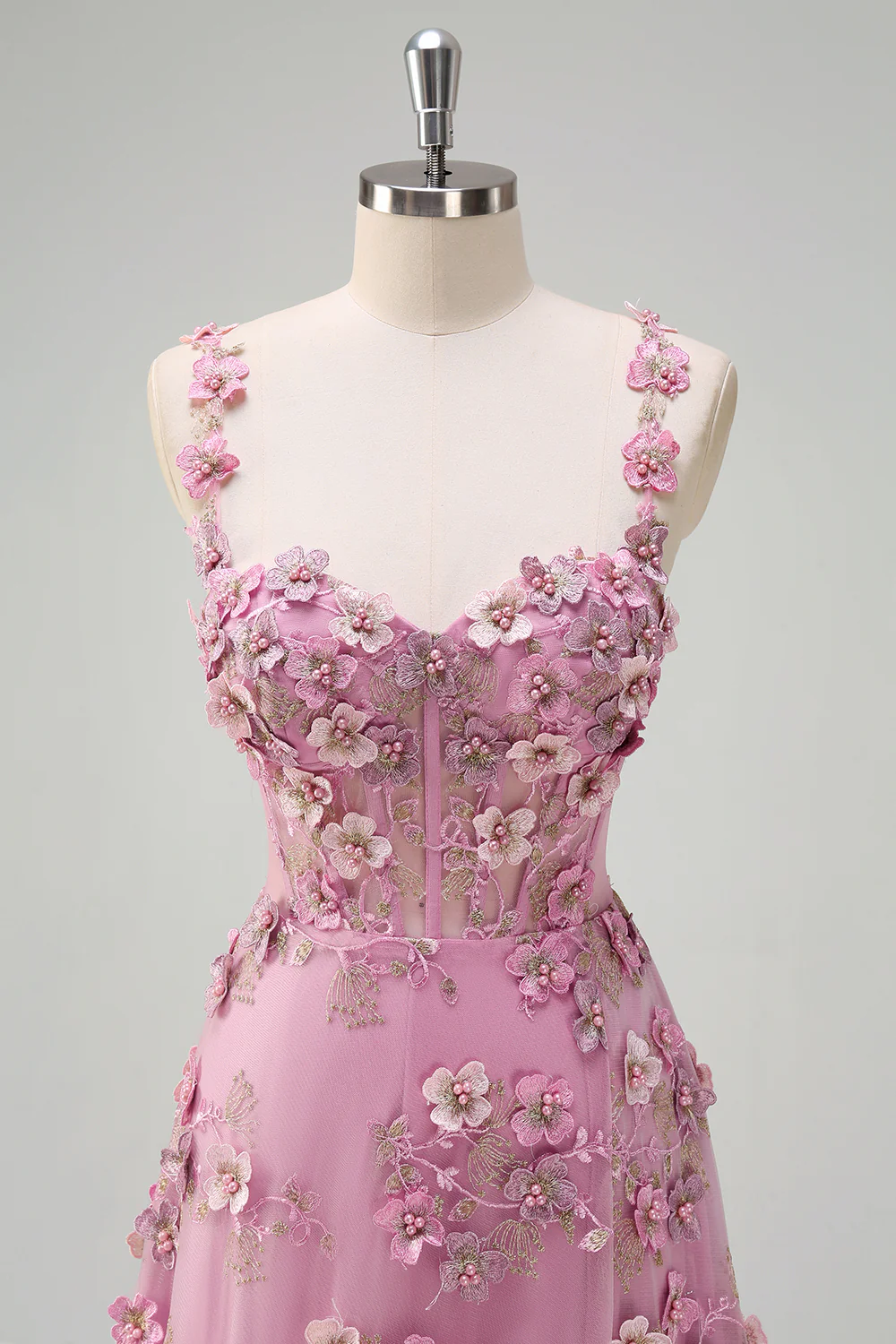 Taro Purple A-line Épaule Dénudée Applique Robe de Soirée Longue avec Fente - Image 5