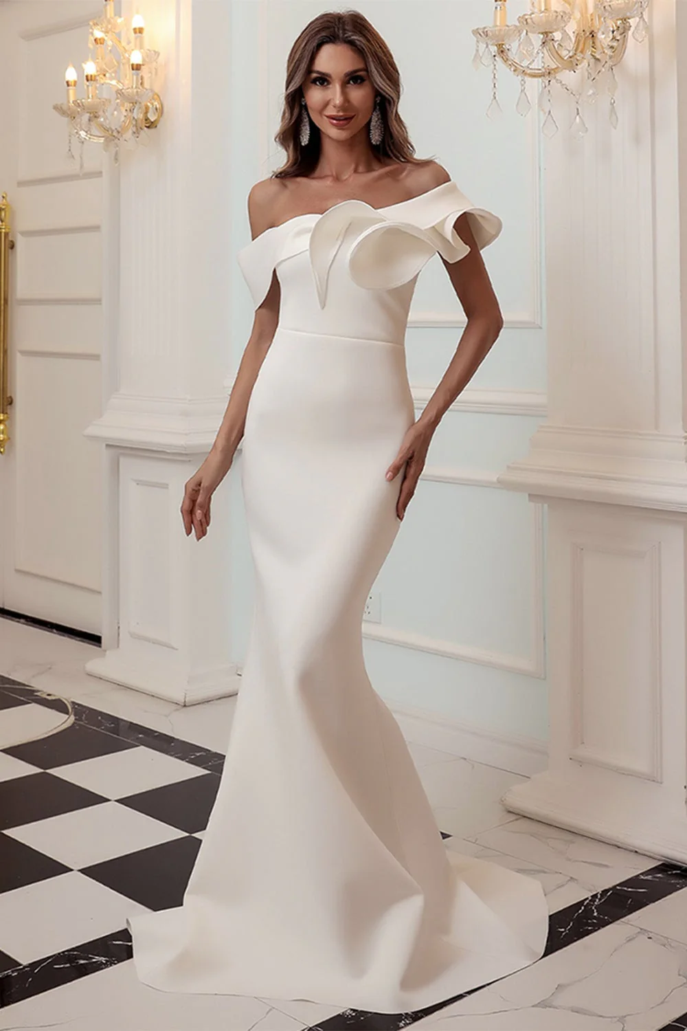 Une épaule Sirène Bourgogne Robe de bal - Image 11