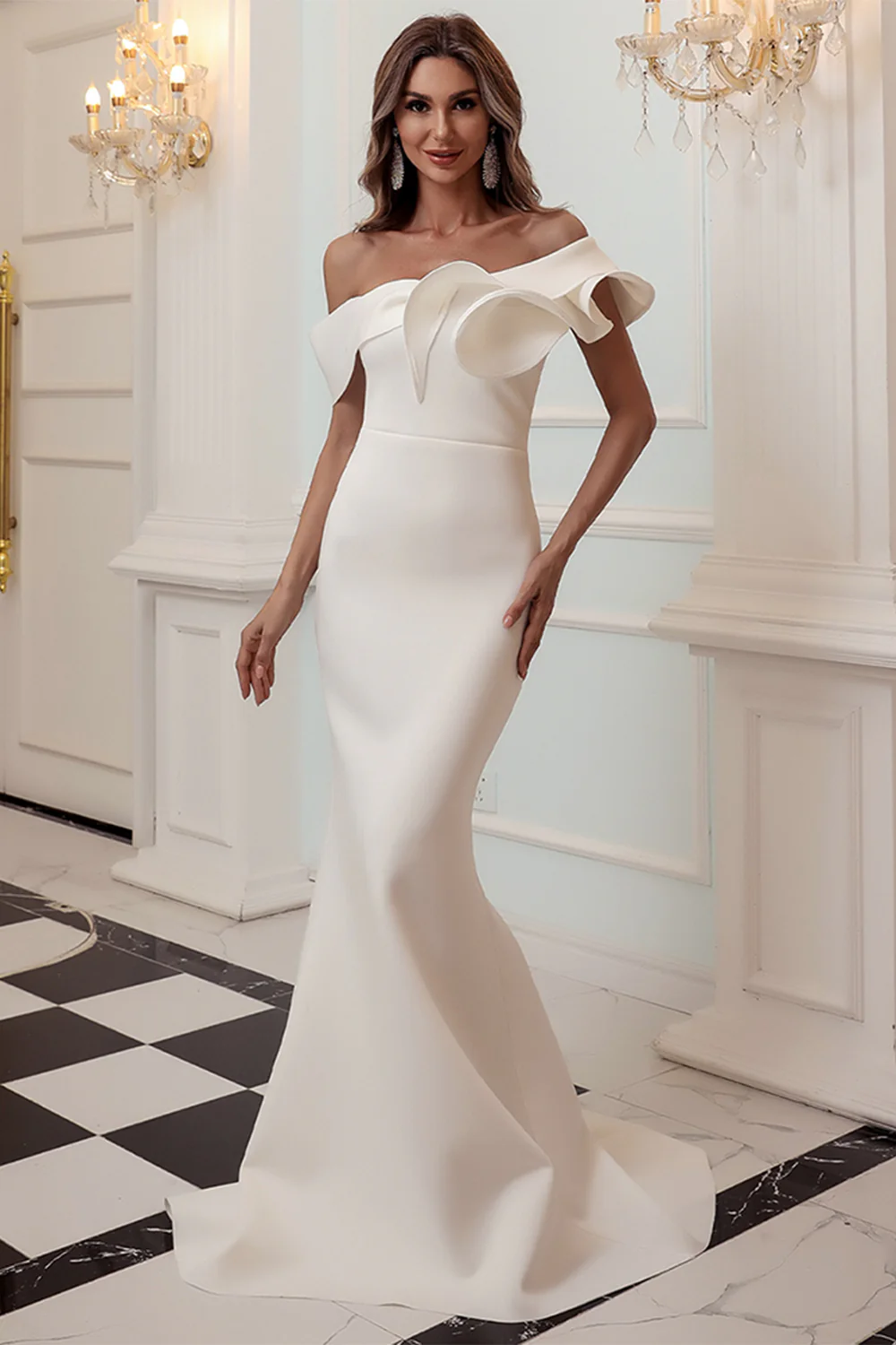 Une épaule Sirène Bourgogne Robe de bal - Image 4