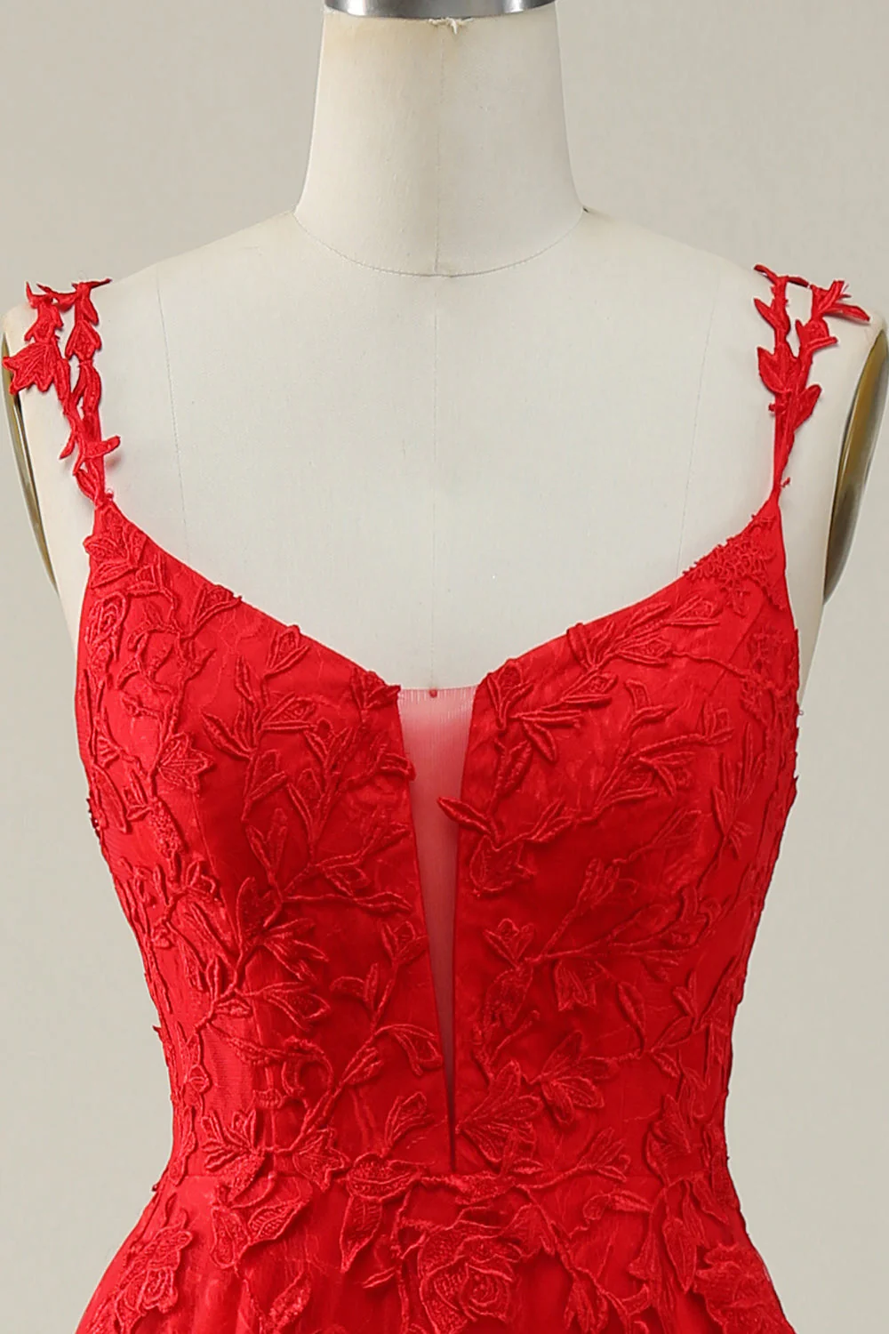 Une ligne de bretelles spaghetti Vert foncé Robe de Soirée longue avec appliques - Image 10