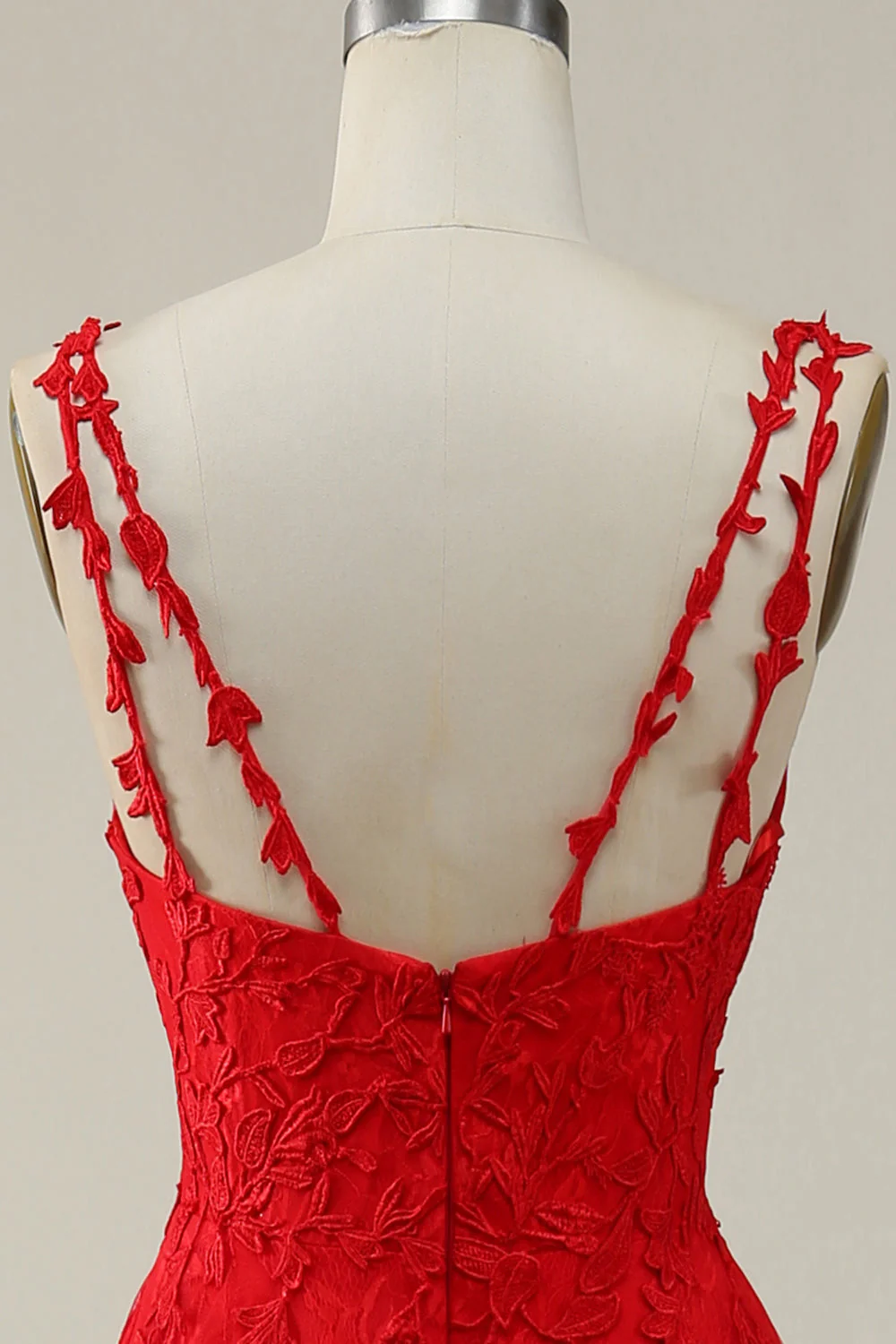 Une ligne de bretelles spaghetti Vert foncé Robe de Soirée longue avec appliques - Image 11