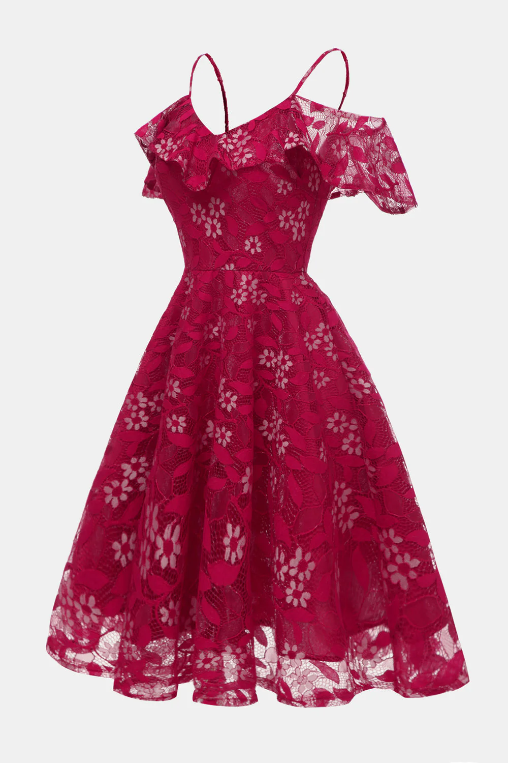 Une ligne de la robe en dentelle Blush à l’épaule - Image 9