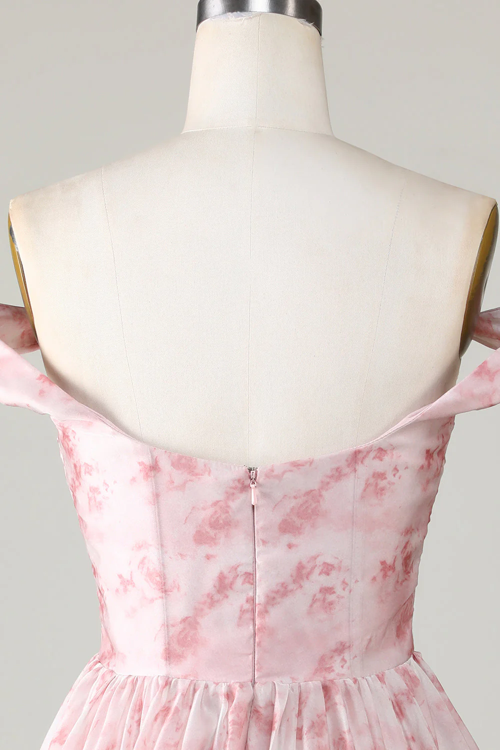 Une ligne mignonne Blush imprimée robe courte de cocktail à la maison avec des volants - Image 6