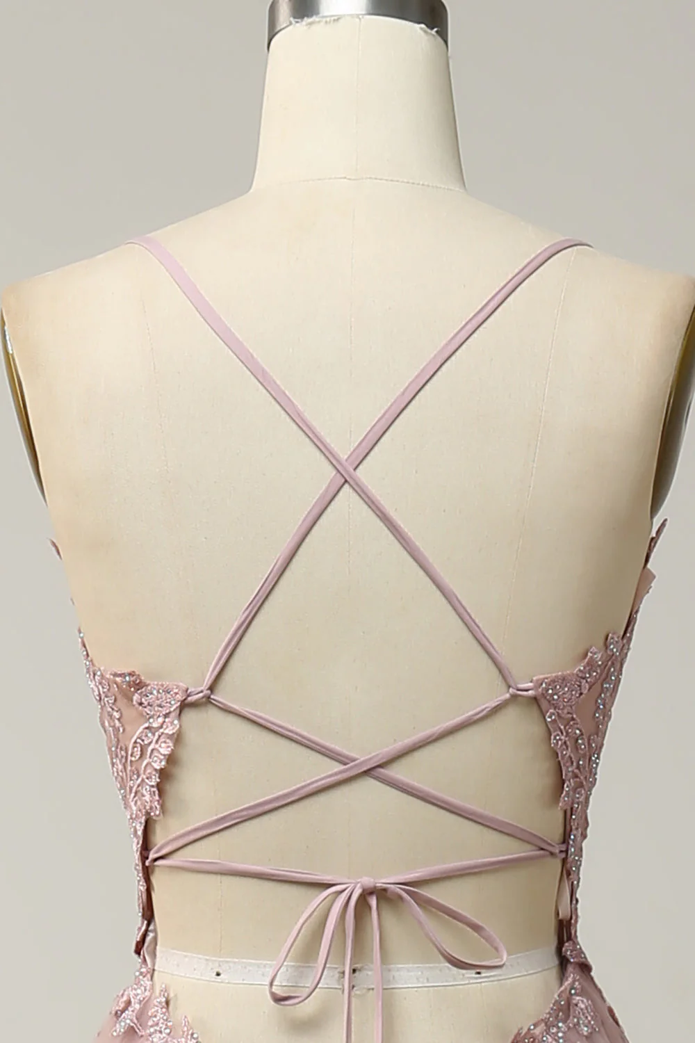 Une ligne Spaghetti Strats Vert foncé Robe de Soirée longue avec Criss Cross Back - Image 30