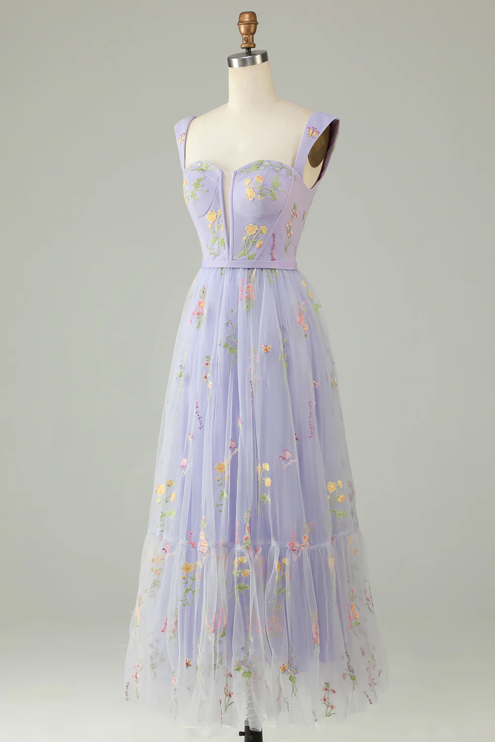 Une ligne Robe de soirée longue noire chérie avec broderie - Image 15