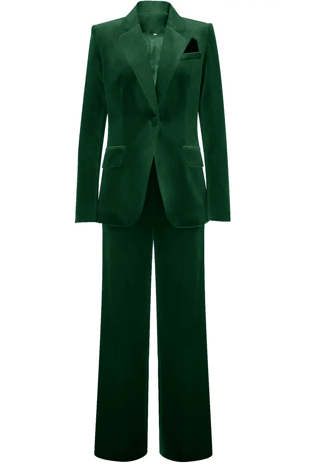 Costume femme en velours bleu roi à bouton unique élégant - Image 10