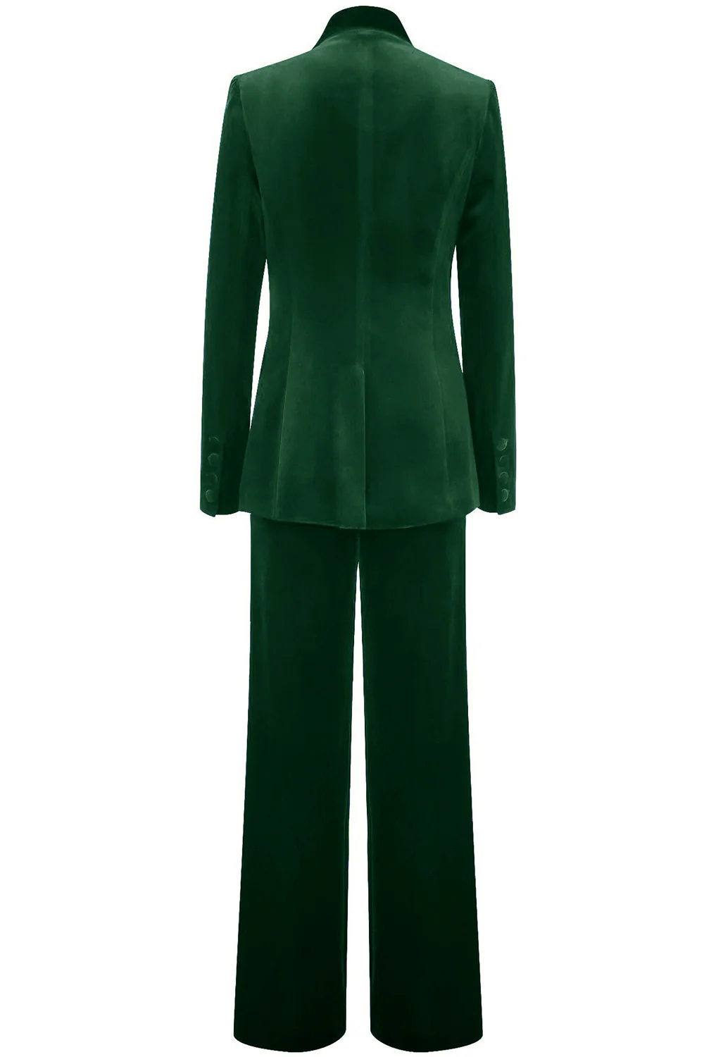 Costume femme en velours bleu roi à bouton unique élégant - Image 11