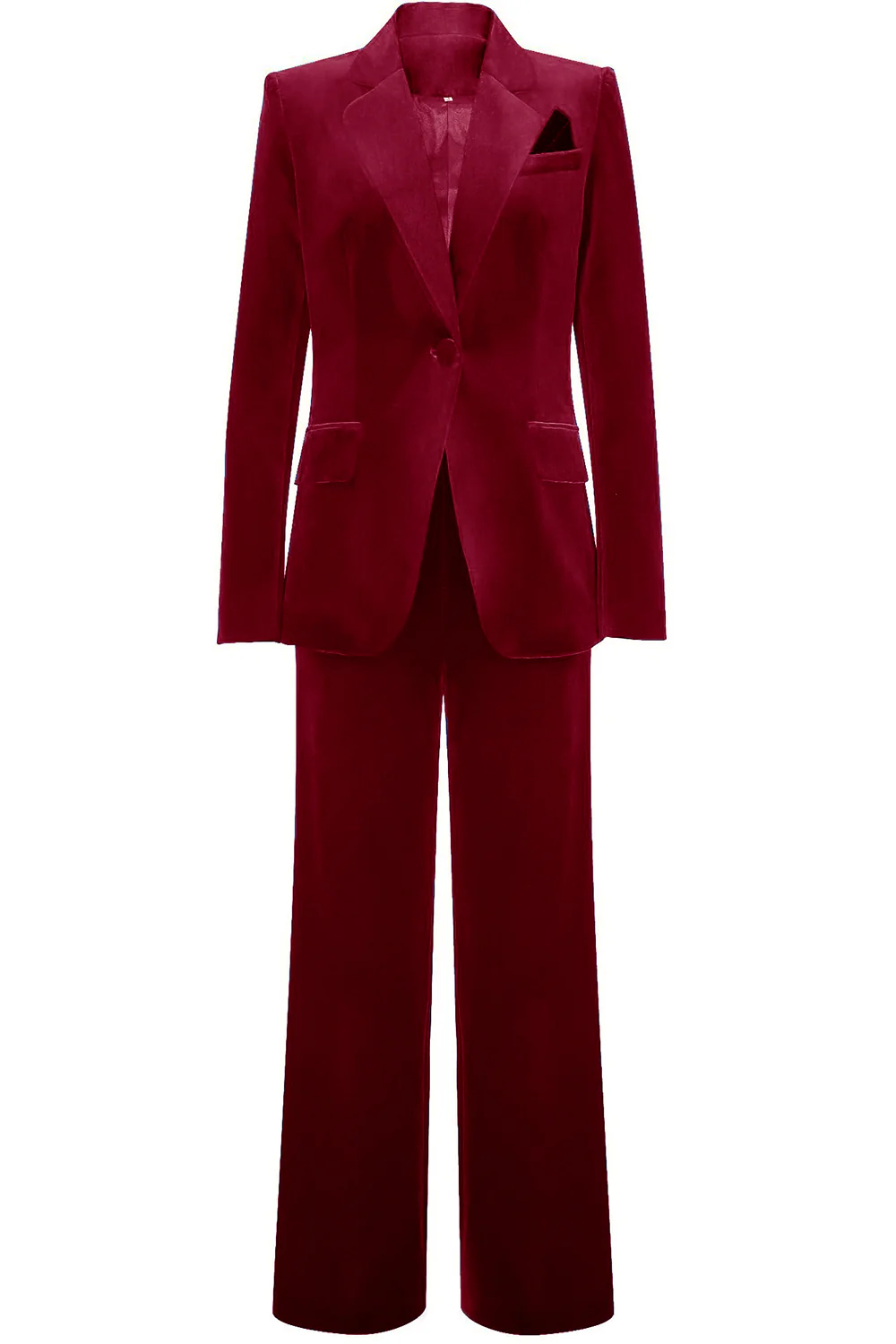 Costume femme en velours bleu roi à bouton unique élégant - Image 16