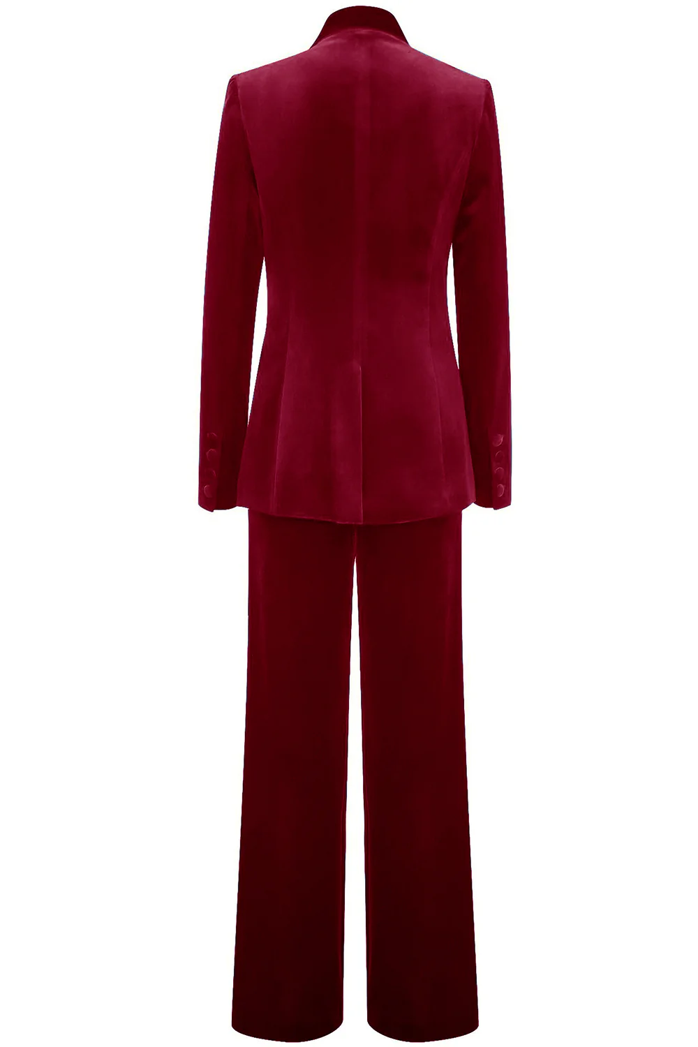 Costume femme en velours bleu roi à bouton unique élégant - Image 17