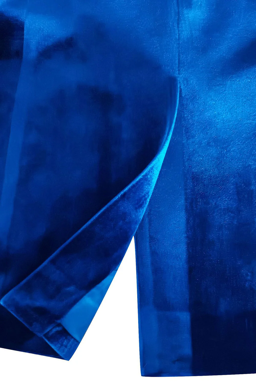 Costume femme en velours bleu roi à bouton unique élégant - Image 6