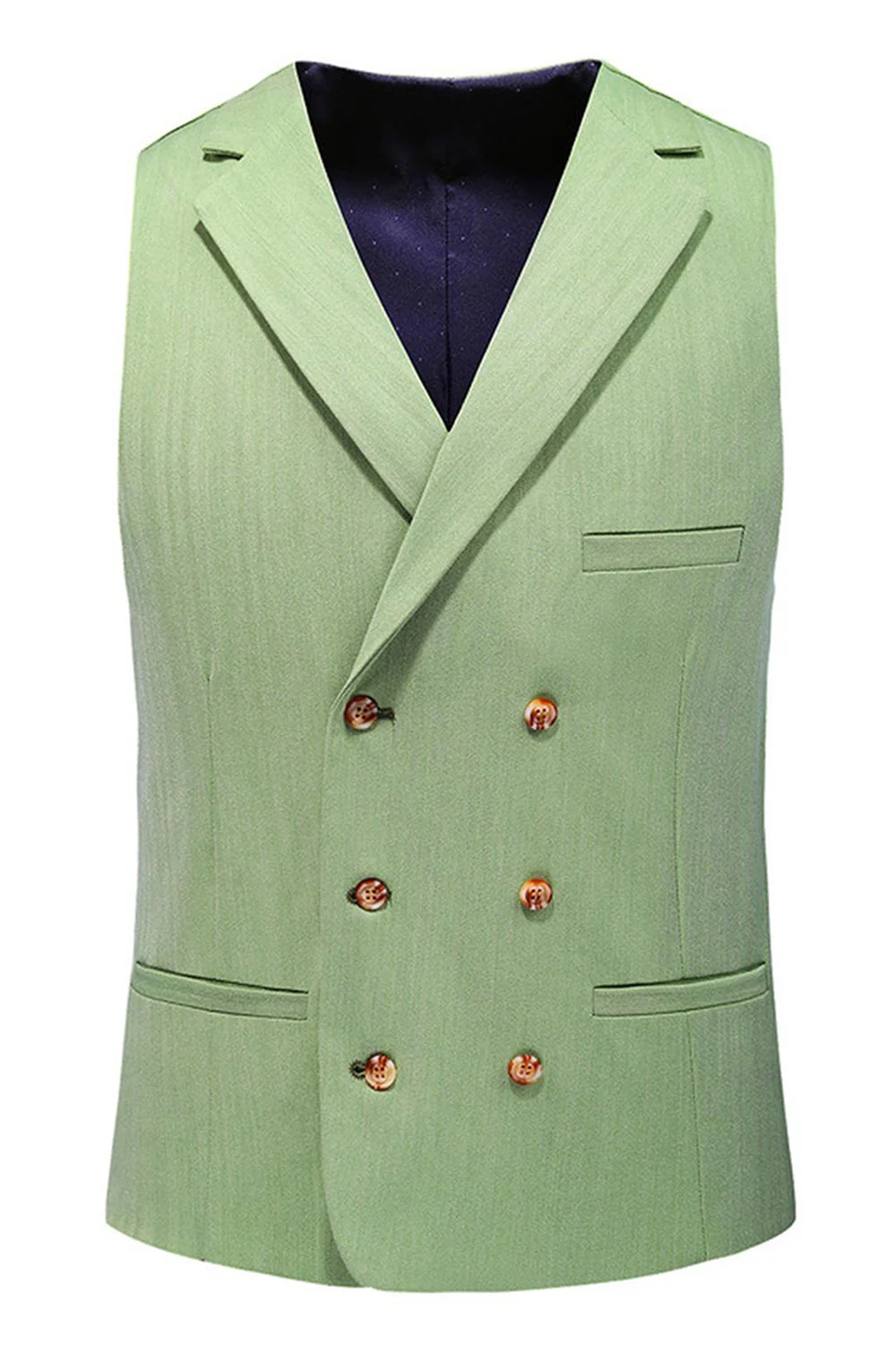 Costume formel homme 3 pièces vert clair revers cranté - Image 3