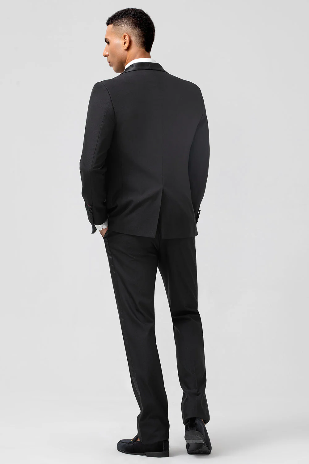 Vert foncé châle revers 3 pièces Slim Fit Costumes pour hommes - Image 10