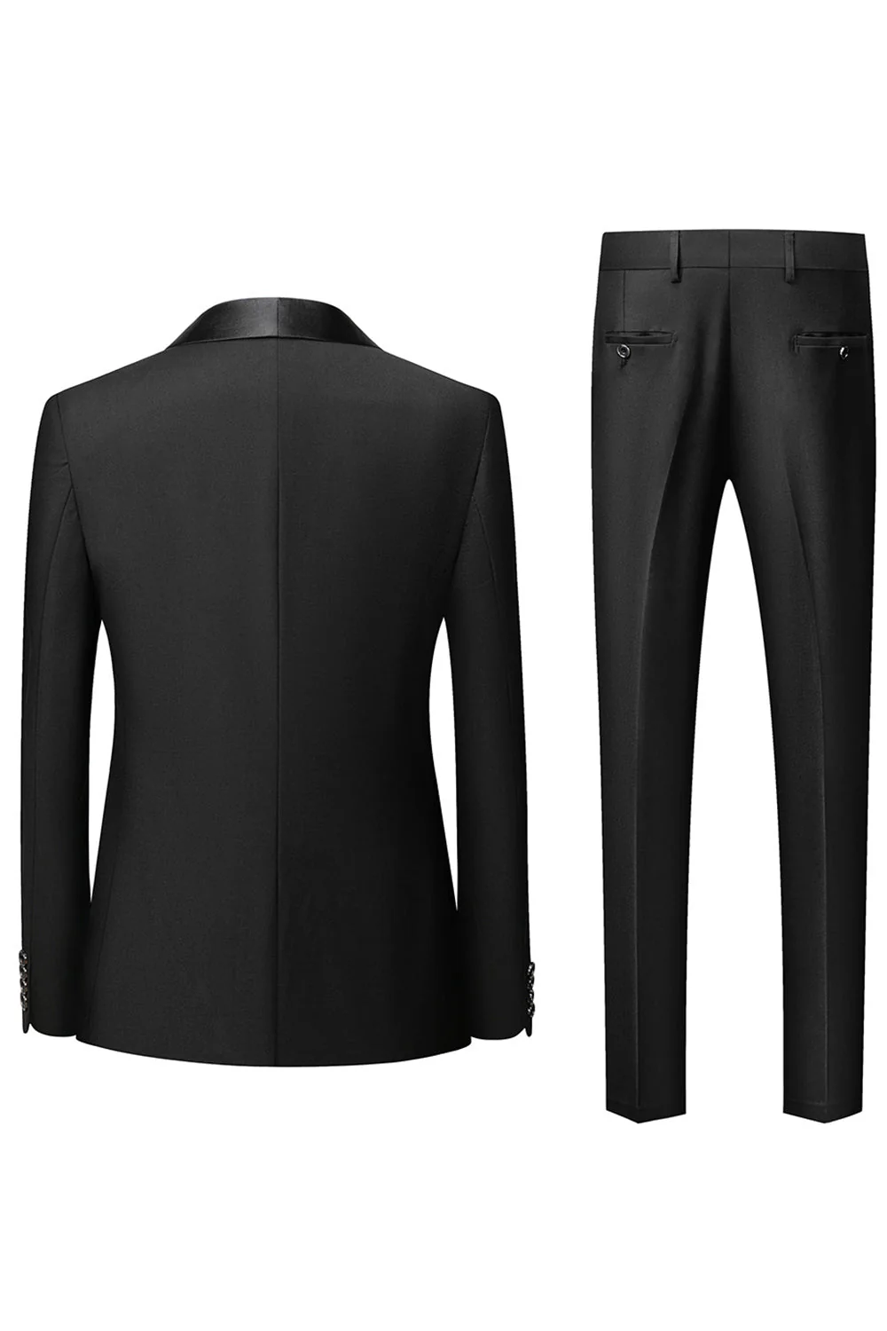 Vert foncé châle revers 3 pièces Slim Fit Costumes pour hommes - Image 15