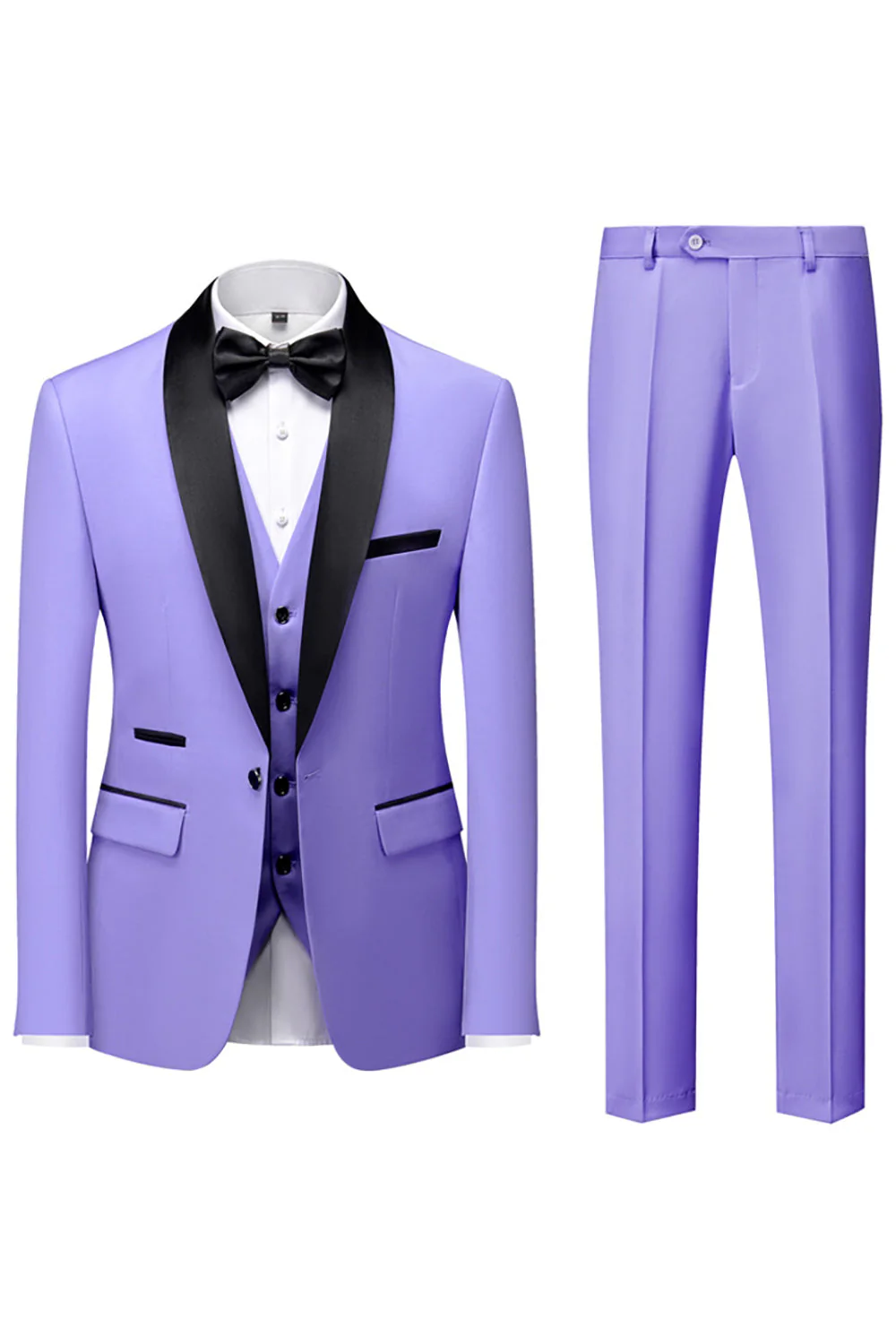 Vert foncé châle revers 3 pièces Slim Fit Costumes pour hommes - Image 23