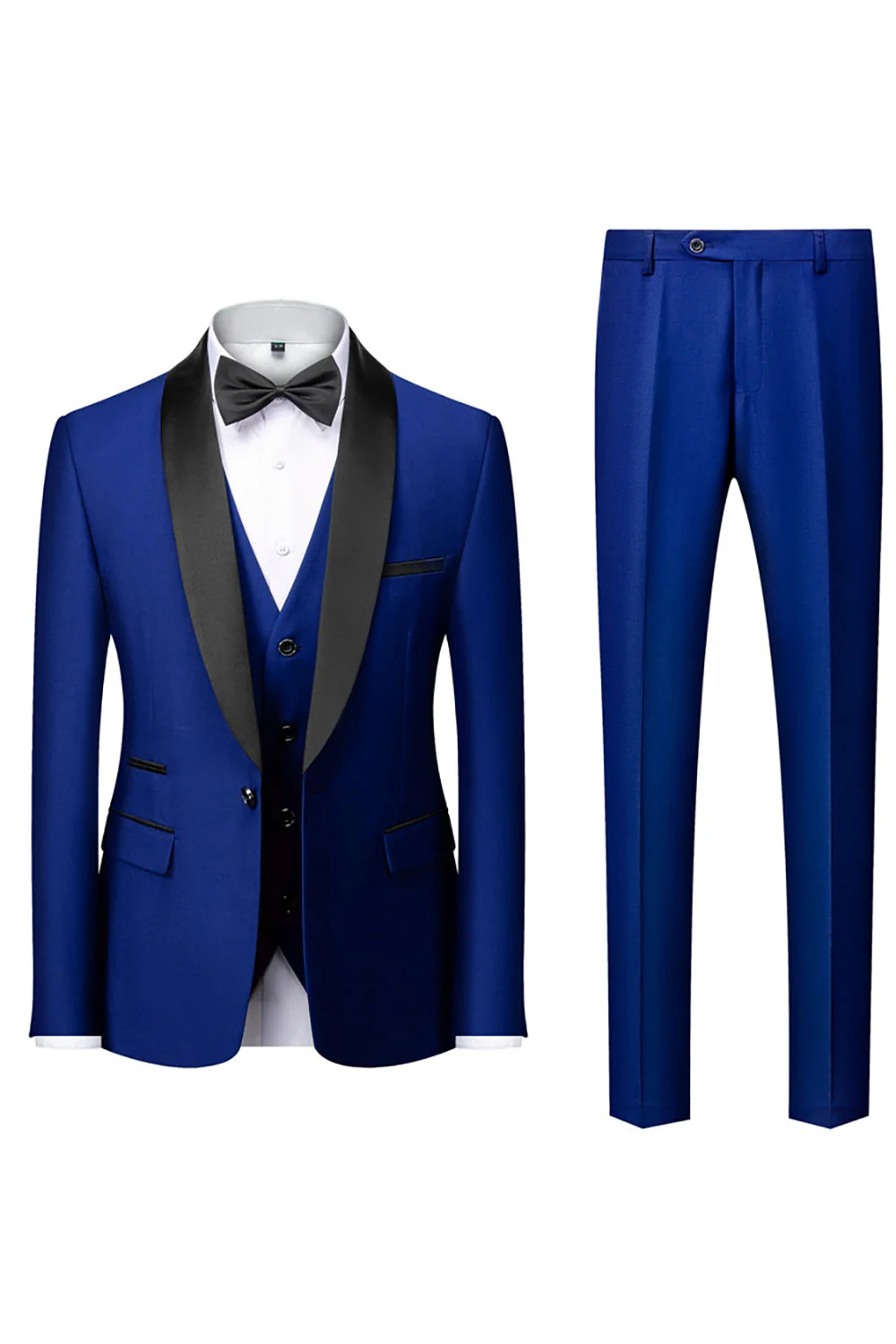 Vert foncé châle revers 3 pièces Slim Fit Costumes pour hommes - Image 24