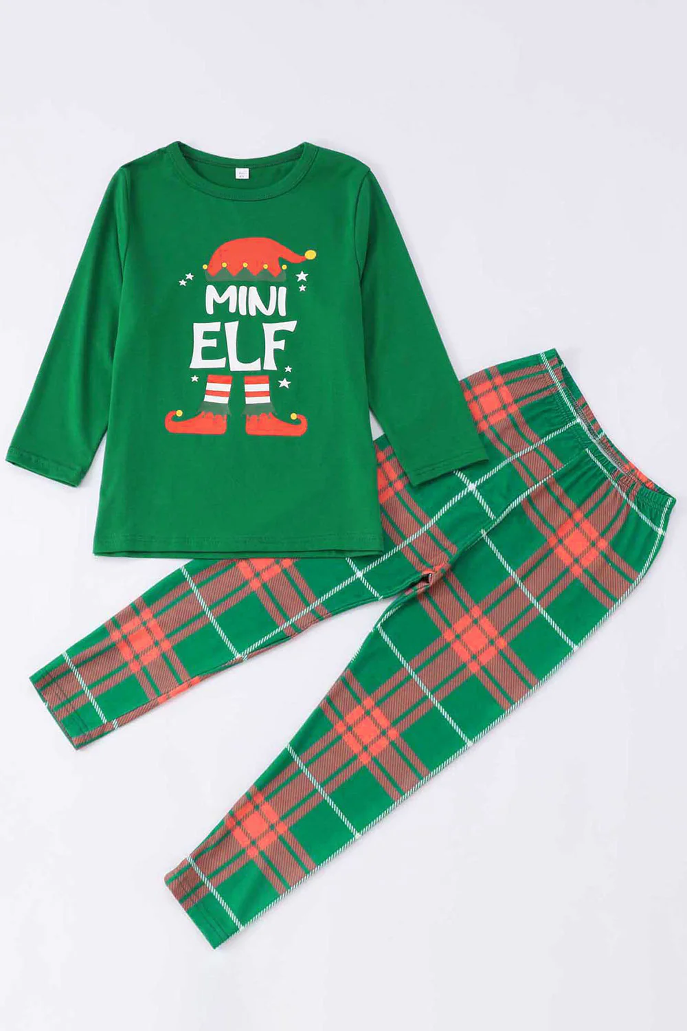 Vert foncé col rond Noël à carreaux famille pyjama assorti ensemble - Image 4
