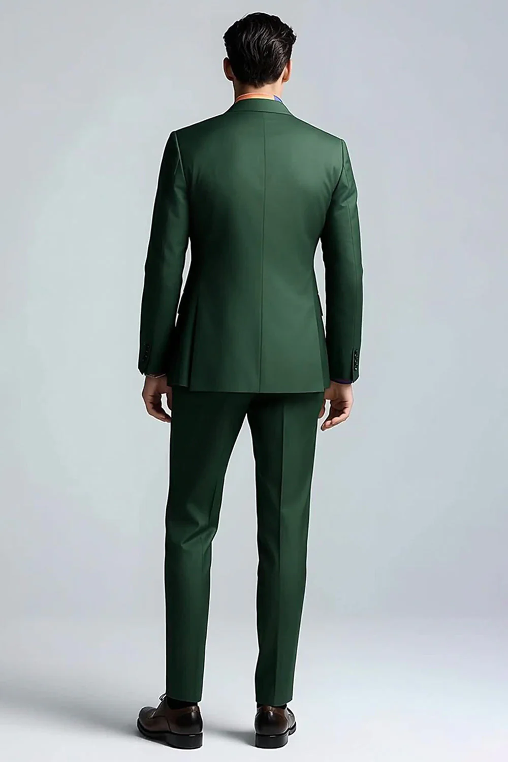 Vert foncé Peak Lapel 2 pièces Slim Fit Costumes de bal - Image 2