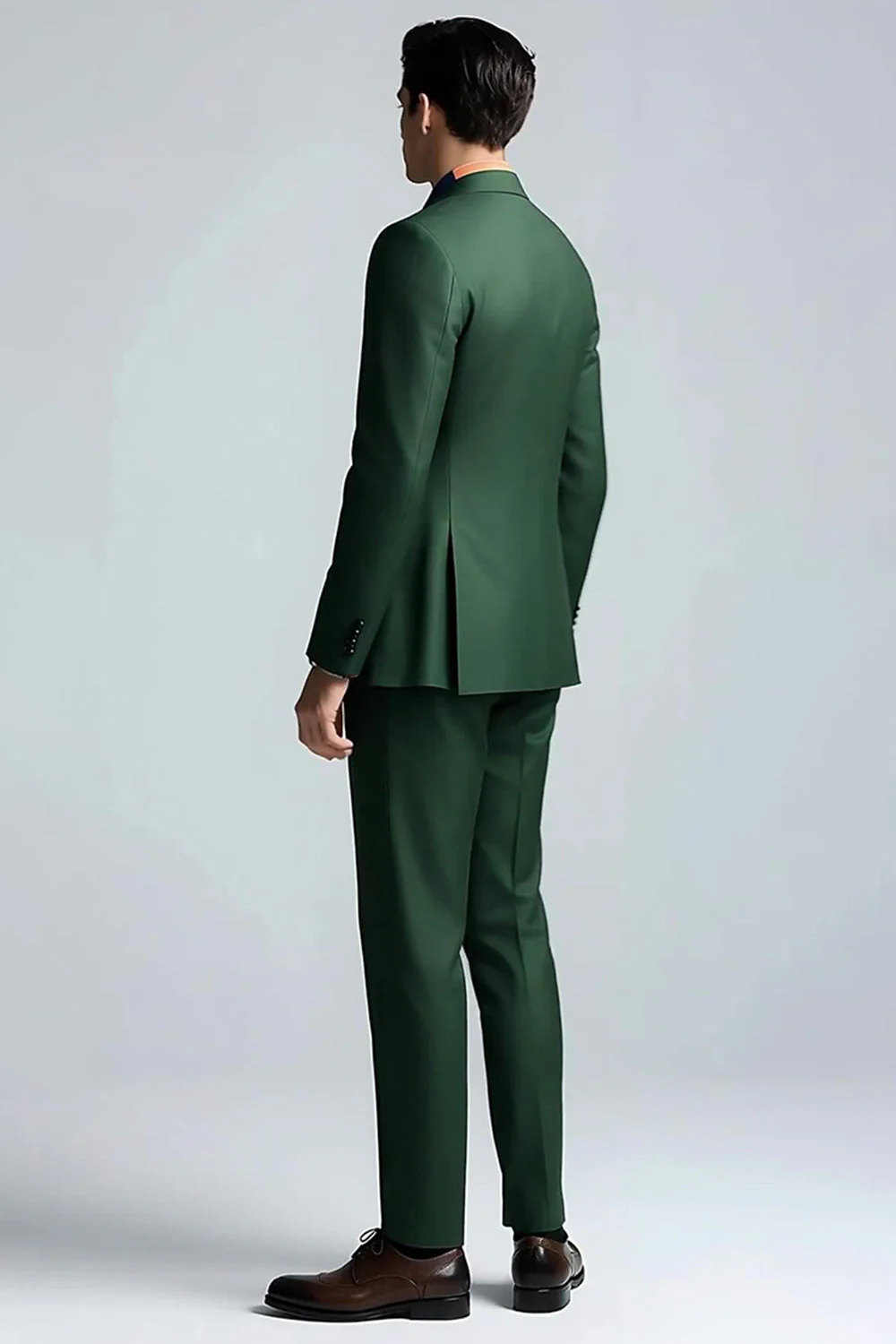 Vert foncé Peak Lapel 2 pièces Slim Fit Costumes de bal - Image 3