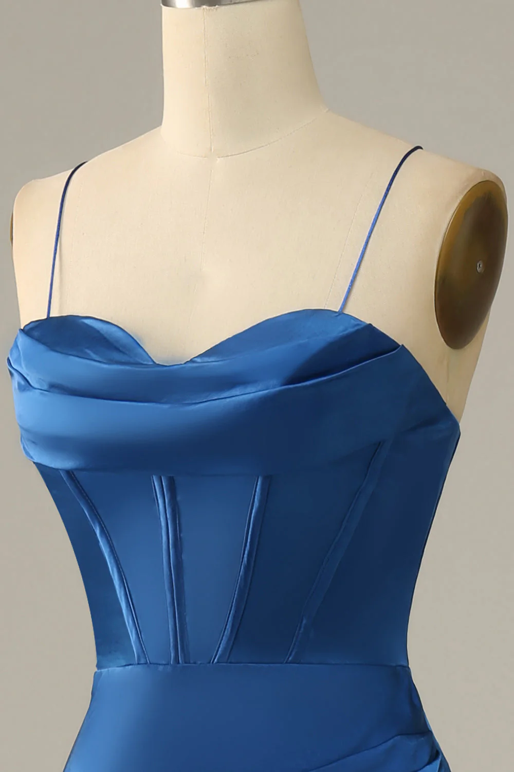 Vert foncé Spaghetti Straps Mermaid Prom Robe - Image 12