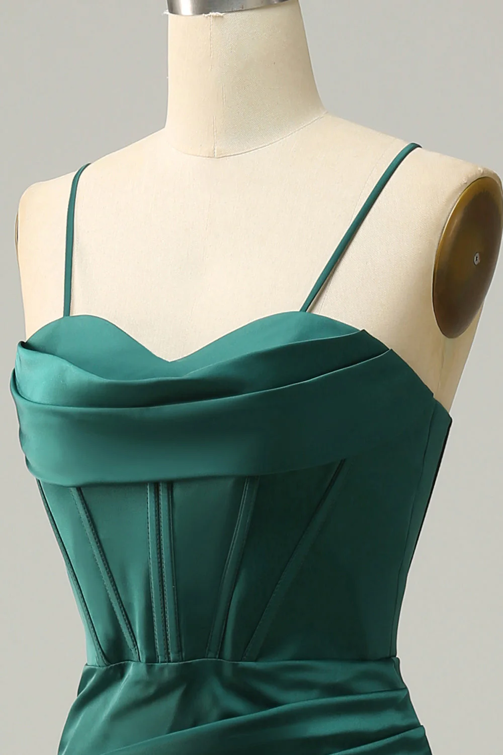 Vert foncé Spaghetti Straps Mermaid Prom Robe - Image 5