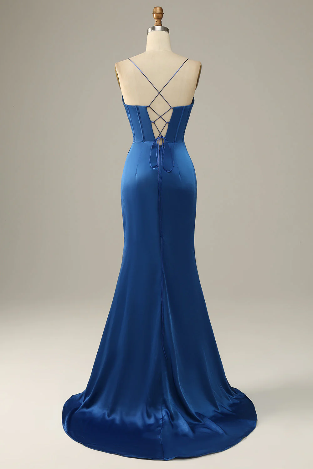 Vert foncé Spaghetti Straps Mermaid Prom Robe - Image 8