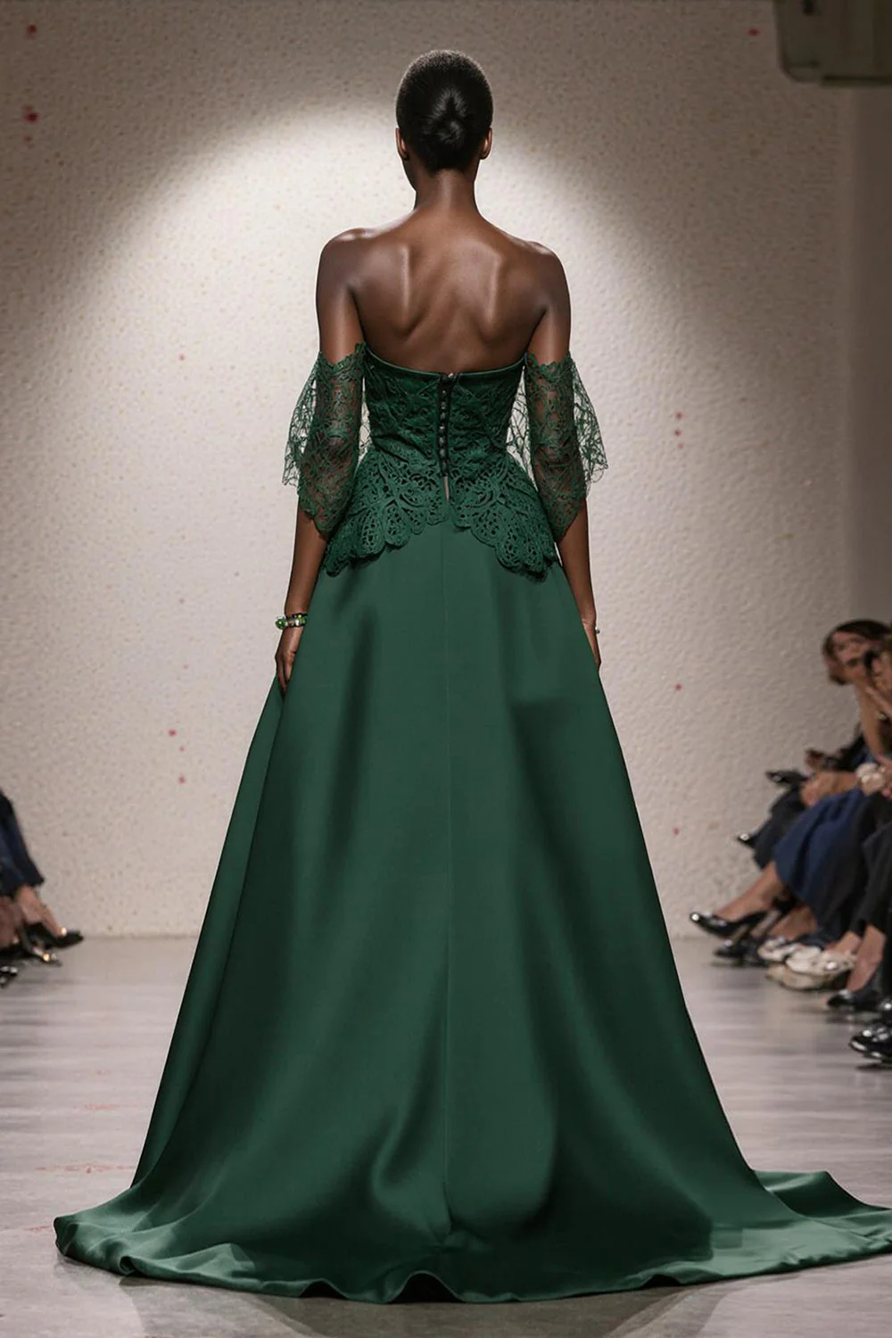 Vert foncé Sweetheart A-ligne longues robes de bal militaires avec appliques - Image 2