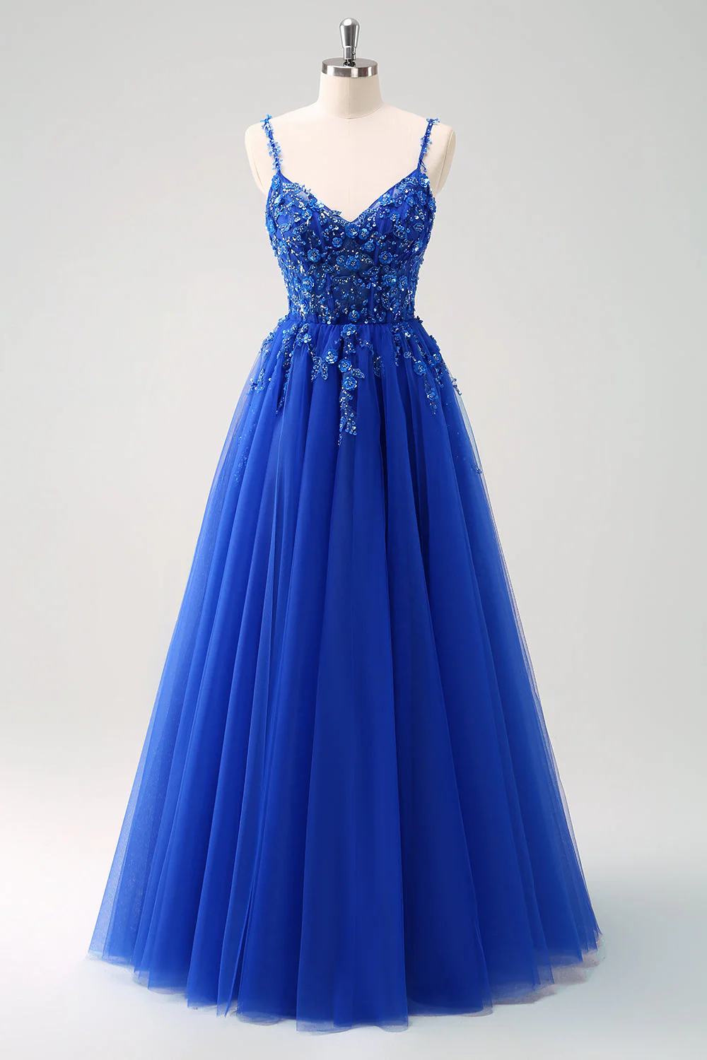 Vert Une ligne Corset Sequin Tulle Robe Longue De Bal Avec Lacets Dans Le Dos - Image 15