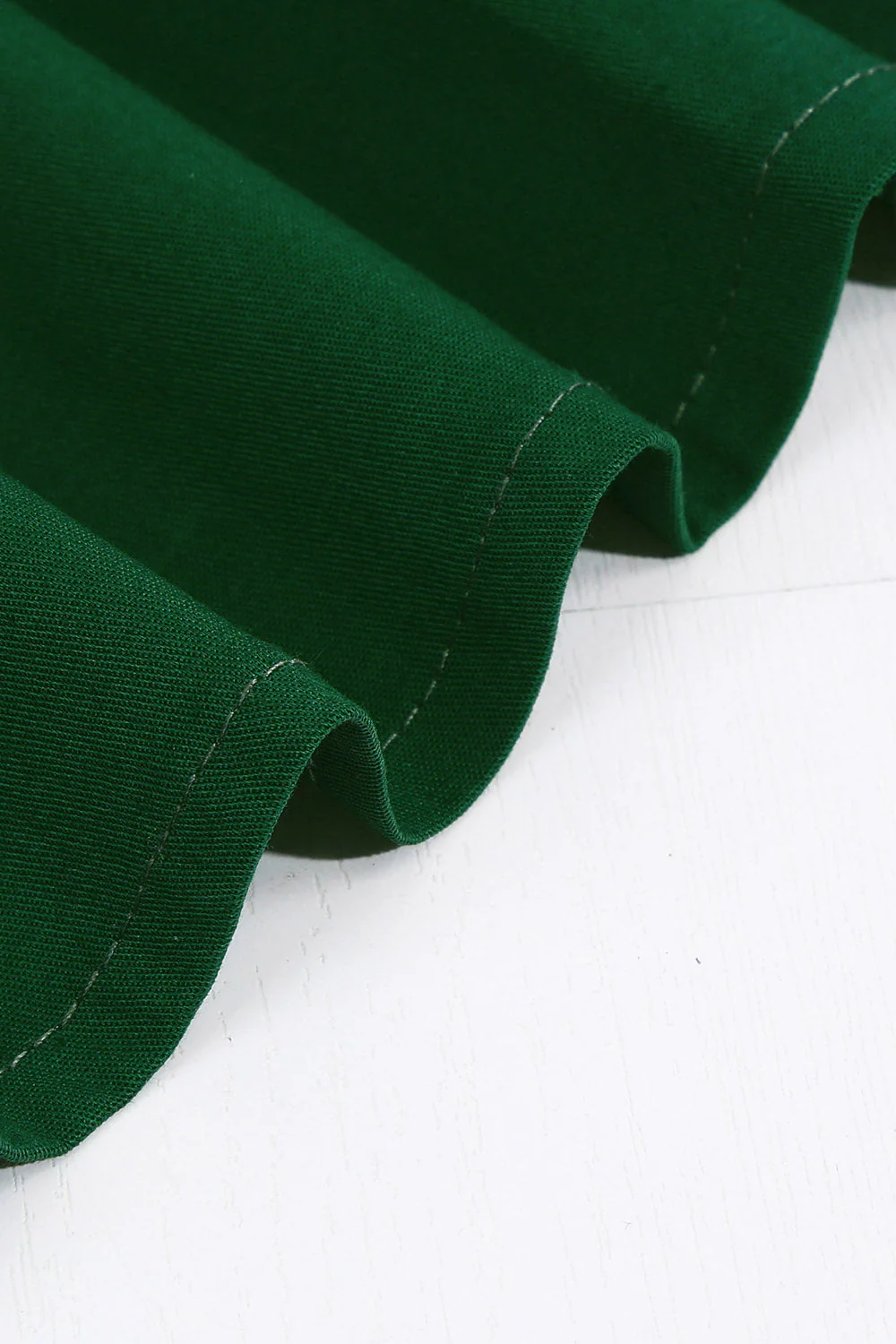 Vert V-Neck Manches Courtes Années 50 Swing Robe - Image 4