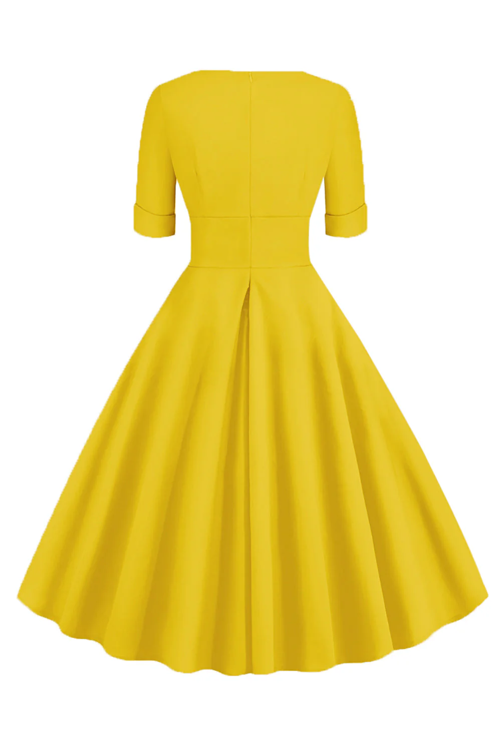Vert V-Neck Manches Courtes Années 50 Swing Robe - Image 7
