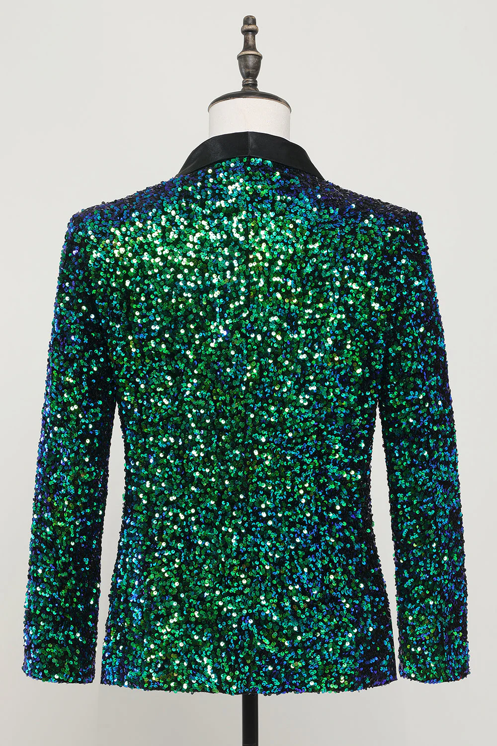 Veste Blazer à paillettes verte pour homme - Image 4