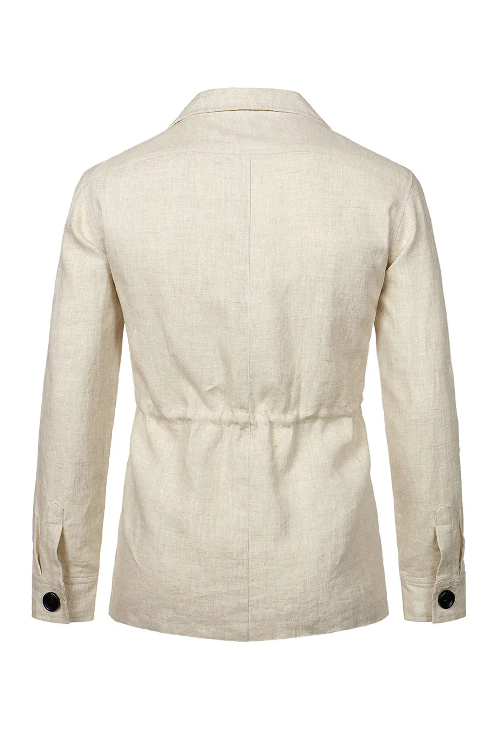 Veste pour hommes à boutonnage simple à revers beige - Image 6