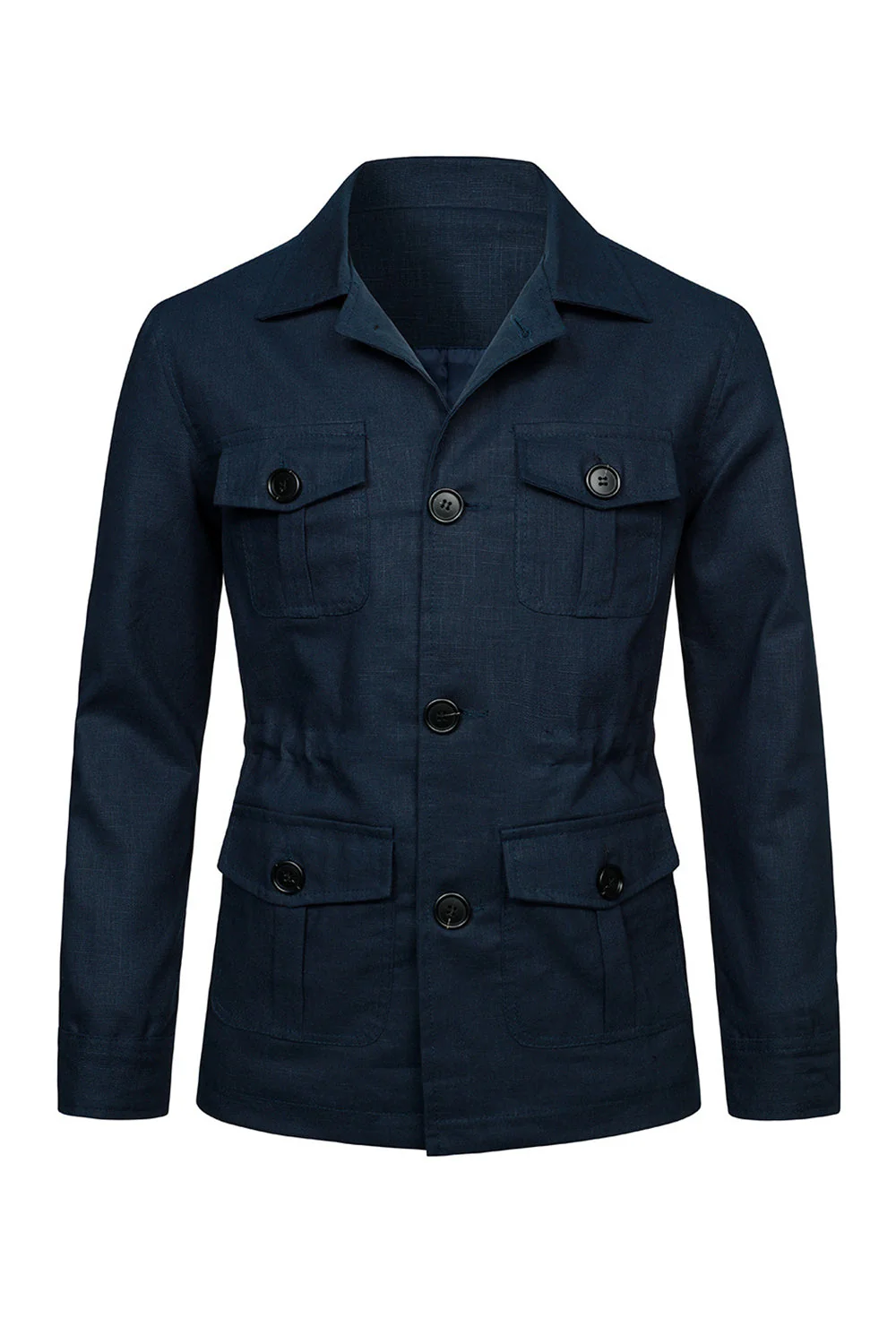 Veste pour hommes à boutonnage simple à revers beige - Image 9