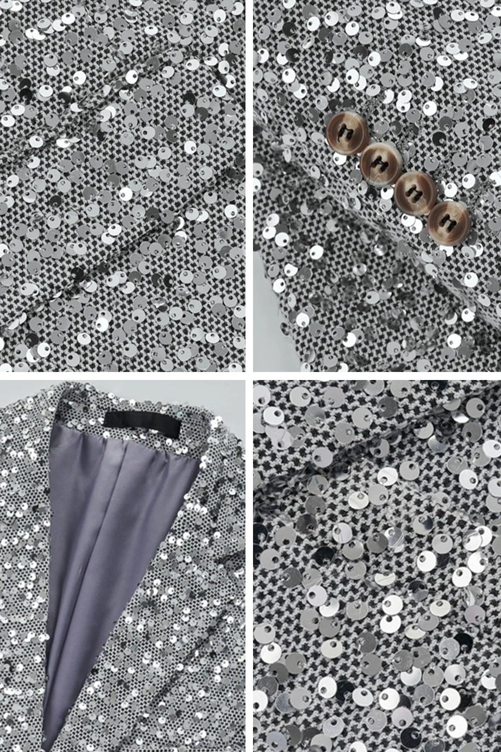 Veste pour hommes à boutons simples boutonnés dorés à revers - Image 7