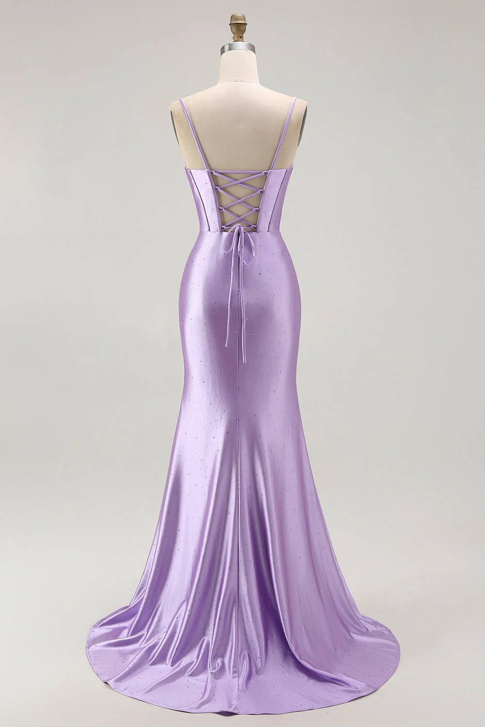 Violet Sirène Corset Ruché Robe de Bal Longue avec Fente à Volants - Image 2